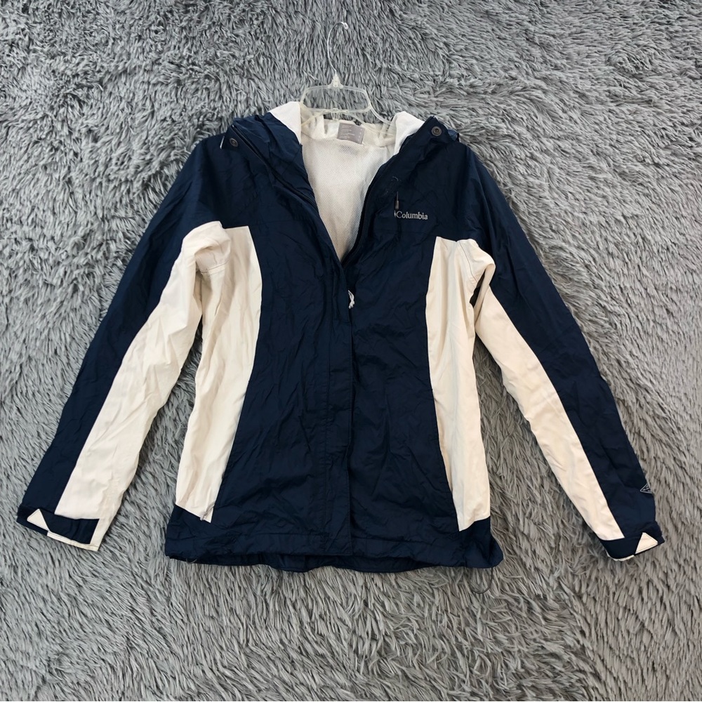 Columbia Jacket Small Omni Tech Waterproof Breathable Full Zip Toggle Waist Hood